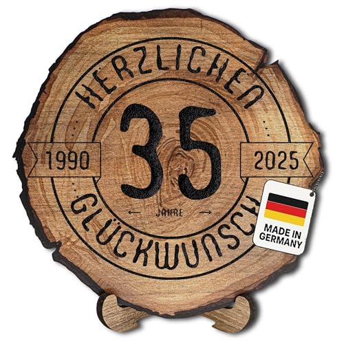 DARO Design – Baumscheibe mit Gravur für 35. Geburtstag – Geburtstags Geschenk aus Holz – Hochwertige Holz Geschenke mit Gravur ideal für Geburtstag – Dicke 6mm, Durchmesser 20cm – Made in Germany DARO Design – Baumscheibe mit Gravur für 35. Geburtstag – Geburtstags Geschenk aus Holz – Hochwertige Holz Geschenke mit Gravur ideal für Geburtstag – Dicke 6mm, Durchmesser 20cm – Made in Germany von DARO Design