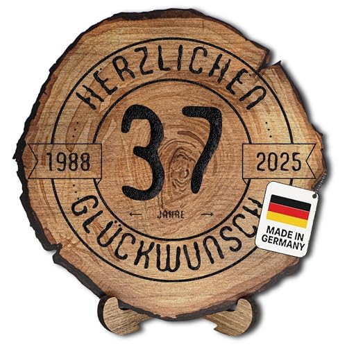DARO Design – Baumscheibe mit Gravur für 37. Geburtstag – Geburtstags Geschenk aus Holz – Hochwertige Holz Geschenke mit Gravur ideal für Geburtstag – Dicke 6mm, Durchmesser 20cm – Made in Germany DARO Design – Baumscheibe mit Gravur für 37. Geburtstag – Geburtstags Geschenk aus Holz – Hochwertige Holz Geschenke mit Gravur ideal für Geburtstag – Dicke 6mm, Durchmesser 20cm – Made in Germany von DARO Design