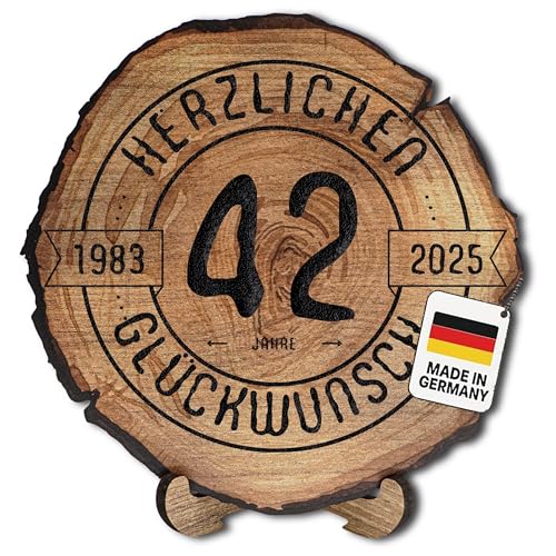 DARO Design – Baumscheibe mit Gravur für 42. Geburtstag – Geburtstags Geschenk aus Holz – Hochwertige Holz Geschenke mit Gravur ideal für Geburtstag – Dicke 6mm, Durchmesser 45cm – Made in Germany DARO Design – Baumscheibe mit Gravur für 42. Geburtstag – Geburtstags Geschenk aus Holz – Hochwertige Holz Geschenke mit Gravur ideal für Geburtstag – Dicke 6mm, Durchmesser 45cm – Made in Germany von DARO Design