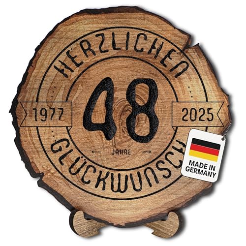 DARO Design – Baumscheibe mit Gravur für 48. Geburtstag – Geburtstags Geschenk aus Holz – Hochwertige Holz Geschenke mit Gravur ideal für Geburtstag – Dicke 6mm, Durchmesser 20cm – Made in Germany DARO Design – Baumscheibe mit Gravur für 48. Geburtstag – Geburtstags Geschenk aus Holz – Hochwertige Holz Geschenke mit Gravur ideal für Geburtstag – Dicke 6mm, Durchmesser 20cm – Made in Germany von DARO Design