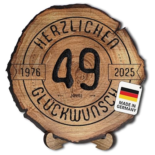DARO Design – Baumscheibe mit Gravur für 49. Geburtstag – Geburtstags Geschenk aus Holz – Hochwertige Holz Geschenke mit Gravur ideal für Geburtstag – Dicke 6mm, Durchmesser 20cm – Made in Germany DARO Design – Baumscheibe mit Gravur für 49. Geburtstag – Geburtstags Geschenk aus Holz – Hochwertige Holz Geschenke mit Gravur ideal für Geburtstag – Dicke 6mm, Durchmesser 20cm – Made in Germany von DARO Design