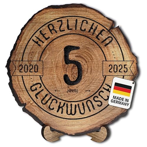 DARO Design – Baumscheibe mit Gravur für 5. Geburtstag – Geburtstags Geschenk aus Holz – Hochwertige Holz Geschenke mit Gravur ideal für Geburtstag – Dicke 6mm, Durchmesser 30cm – Made in Germany DARO Design – Baumscheibe mit Gravur für 5. Geburtstag – Geburtstags Geschenk aus Holz – Hochwertige Holz Geschenke mit Gravur ideal für Geburtstag – Dicke 6mm, Durchmesser 30cm – Made in Germany von DARO Design