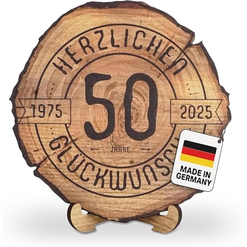 DARO Design – Baumscheibe mit Gravur für 50. Geburtstag – Geburtstags Geschenk aus Holz – Hochwertige Holz Geschenke mit Gravur ideal für Geburtstag – Dicke 6mm, Durchmesser 45cm – Made in Germany DARO Design – Baumscheibe mit Gravur für 50. Geburtstag – Geburtstags Geschenk aus Holz – Hochwertige Holz Geschenke mit Gravur ideal für Geburtstag – Dicke 6mm, Durchmesser 45cm – Made in Germany von DARO Design