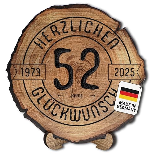 DARO Design – Baumscheibe mit Gravur für 52. Geburtstag – Geburtstags Geschenk aus Holz – Hochwertige Holz Geschenke mit Gravur ideal für Geburtstag – Dicke 6mm, Durchmesser 30cm – Made in Germany DARO Design – Baumscheibe mit Gravur für 52. Geburtstag – Geburtstags Geschenk aus Holz – Hochwertige Holz Geschenke mit Gravur ideal für Geburtstag – Dicke 6mm, Durchmesser 30cm – Made in Germany von DARO Design
