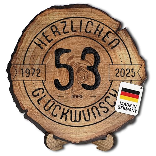 DARO Design – Baumscheibe mit Gravur für 53. Geburtstag – Geburtstags Geschenk aus Holz – Hochwertige Holz Geschenke mit Gravur ideal für Geburtstag – Dicke 6mm, Durchmesser 45cm – Made in Germany DARO Design – Baumscheibe mit Gravur für 53. Geburtstag – Geburtstags Geschenk aus Holz – Hochwertige Holz Geschenke mit Gravur ideal für Geburtstag – Dicke 6mm, Durchmesser 45cm – Made in Germany von DARO Design