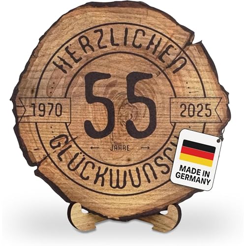 DARO Design – Baumscheibe mit Gravur für 55. Geburtstag – Geburtstags Geschenk aus Holz – Hochwertige Holz Geschenke mit Gravur ideal für Geburtstag – Dicke 6mm, Durchmesser 45cm – Made in Germany DARO Design – Baumscheibe mit Gravur für 55. Geburtstag – Geburtstags Geschenk aus Holz – Hochwertige Holz Geschenke mit Gravur ideal für Geburtstag – Dicke 6mm, Durchmesser 45cm – Made in Germany von DARO Design
