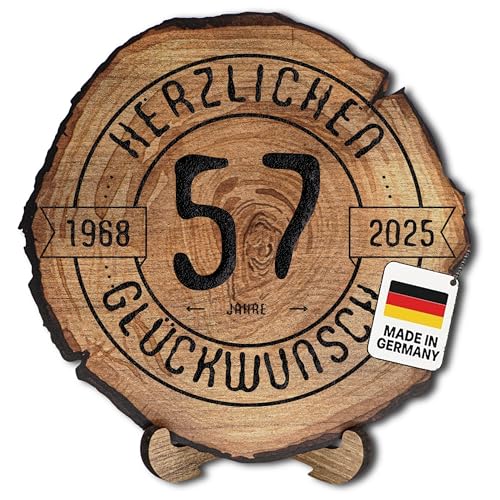 DARO Design – Baumscheibe mit Gravur für 57. Geburtstag – Geburtstags Geschenk aus Holz – Hochwertige Holz Geschenke mit Gravur ideal für Geburtstag – Dicke 6mm, Durchmesser 30cm – Made in Germany DARO Design – Baumscheibe mit Gravur für 57. Geburtstag – Geburtstags Geschenk aus Holz – Hochwertige Holz Geschenke mit Gravur ideal für Geburtstag – Dicke 6mm, Durchmesser 30cm – Made in Germany von DARO Design