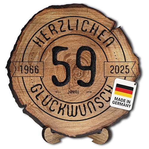 DARO Design – Baumscheibe mit Gravur für 59. Geburtstag – Geburtstags Geschenk aus Holz – Hochwertige Holz Geschenke mit Gravur ideal für Geburtstag – Dicke 6mm, Durchmesser 45cm – Made in Germany DARO Design – Baumscheibe mit Gravur für 59. Geburtstag – Geburtstags Geschenk aus Holz – Hochwertige Holz Geschenke mit Gravur ideal für Geburtstag – Dicke 6mm, Durchmesser 45cm – Made in Germany von DARO Design