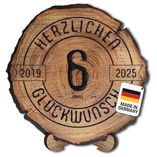DARO Design – Baumscheibe mit Gravur für 6. Geburtstag – Geburtstags Geschenk aus Holz – Hochwertige Holz Geschenke mit Gravur ideal für Geburtstag – Dicke 6mm, Durchmesser 20cm – Made in Germany DARO Design – Baumscheibe mit Gravur für 6. Geburtstag – Geburtstags Geschenk aus Holz – Hochwertige Holz Geschenke mit Gravur ideal für Geburtstag – Dicke 6mm, Durchmesser 20cm – Made in Germany von DARO Design
