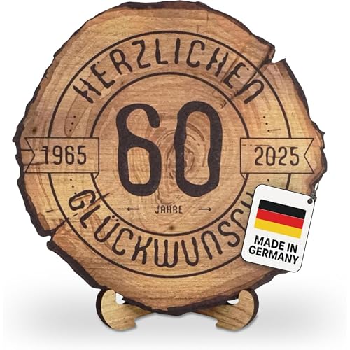 DARO Design – Baumscheibe mit Gravur für 60. Geburtstag – Geburtstags Geschenk aus Holz – Hochwertige Holz Geschenke mit Gravur ideal für Geburtstag – Dicke 6mm, Durchmesser 45cm – Made in Germany DARO Design – Baumscheibe mit Gravur für 60. Geburtstag – Geburtstags Geschenk aus Holz – Hochwertige Holz Geschenke mit Gravur ideal für Geburtstag – Dicke 6mm, Durchmesser 45cm – Made in Germany von DARO Design