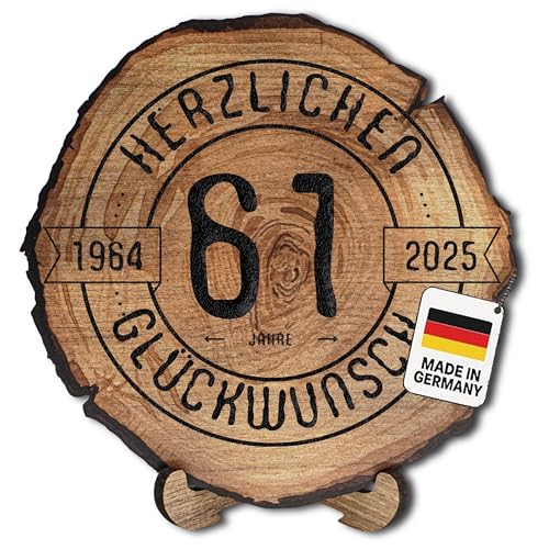 DARO Design – Baumscheibe mit Gravur für 61. Geburtstag – Geburtstags Geschenk aus Holz – Hochwertige Holz Geschenke mit Gravur ideal für Geburtstag – Dicke 6mm, Durchmesser 30cm – Made in Germany DARO Design – Baumscheibe mit Gravur für 61. Geburtstag – Geburtstags Geschenk aus Holz – Hochwertige Holz Geschenke mit Gravur ideal für Geburtstag – Dicke 6mm, Durchmesser 30cm – Made in Germany von DARO Design
