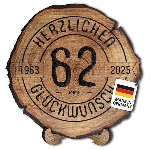 DARO Design – Baumscheibe mit Gravur für 62. Geburtstag – Geburtstags Geschenk aus Holz – Hochwertige Holz Geschenke mit Gravur ideal für Geburtstag – Dicke 6mm, Durchmesser 45cm – Made in Germany DARO Design – Baumscheibe mit Gravur für 62. Geburtstag – Geburtstags Geschenk aus Holz – Hochwertige Holz Geschenke mit Gravur ideal für Geburtstag – Dicke 6mm, Durchmesser 45cm – Made in Germany von DARO Design