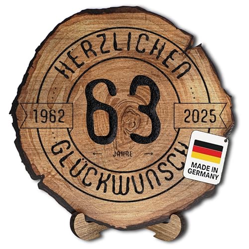 DARO Design – Baumscheibe mit Gravur für 63. Geburtstag – Geburtstags Geschenk aus Holz – Hochwertige Holz Geschenke mit Gravur ideal für Geburtstag – Dicke 6mm, Durchmesser 30cm – Made in Germany DARO Design – Baumscheibe mit Gravur für 63. Geburtstag – Geburtstags Geschenk aus Holz – Hochwertige Holz Geschenke mit Gravur ideal für Geburtstag – Dicke 6mm, Durchmesser 30cm – Made in Germany von DARO Design