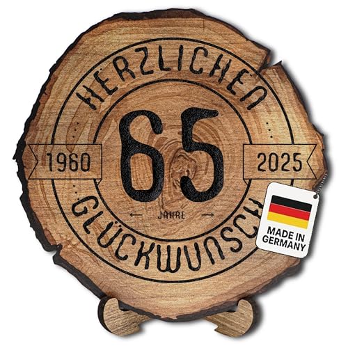 DARO Design – Baumscheibe mit Gravur für 65. Geburtstag – Geburtstags Geschenk aus Holz – Hochwertige Holz Geschenke mit Gravur ideal für Geburtstag – Dicke 6mm, Durchmesser 30cm – Made in Germany DARO Design – Baumscheibe mit Gravur für 65. Geburtstag – Geburtstags Geschenk aus Holz – Hochwertige Holz Geschenke mit Gravur ideal für Geburtstag – Dicke 6mm, Durchmesser 30cm – Made in Germany von DARO Design