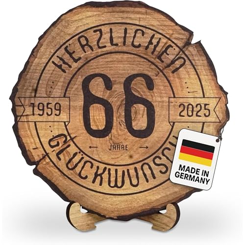 DARO Design – Baumscheibe mit Gravur für 66. Geburtstag – Geburtstags Geschenk aus Holz – Hochwertige Holz Geschenke mit Gravur ideal für Geburtstag – Dicke 6mm, Durchmesser 45cm – Made in Germany DARO Design – Baumscheibe mit Gravur für 66. Geburtstag – Geburtstags Geschenk aus Holz – Hochwertige Holz Geschenke mit Gravur ideal für Geburtstag – Dicke 6mm, Durchmesser 45cm – Made in Germany von DARO Design