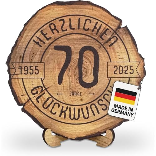 DARO Design – Baumscheibe mit Gravur für 70. Geburtstag – Geburtstags Geschenk aus Holz – Hochwertige Holz Geschenke mit Gravur ideal für Geburtstag – Dicke 6mm, Durchmesser 45cm – Made in Germany DARO Design – Baumscheibe mit Gravur für 70. Geburtstag – Geburtstags Geschenk aus Holz – Hochwertige Holz Geschenke mit Gravur ideal für Geburtstag – Dicke 6mm, Durchmesser 45cm – Made in Germany von DARO Design