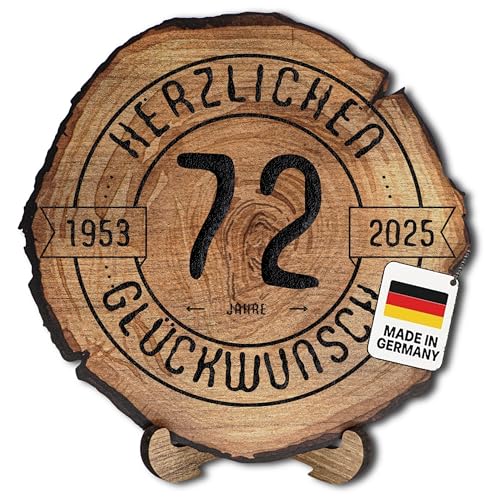 DARO Design – Baumscheibe mit Gravur für 72. Geburtstag – Geburtstags Geschenk aus Holz – Hochwertige Holz Geschenke mit Gravur ideal für Geburtstag – Dicke 6mm, Durchmesser 20cm – Made in Germany DARO Design – Baumscheibe mit Gravur für 72. Geburtstag – Geburtstags Geschenk aus Holz – Hochwertige Holz Geschenke mit Gravur ideal für Geburtstag – Dicke 6mm, Durchmesser 20cm – Made in Germany von DARO Design