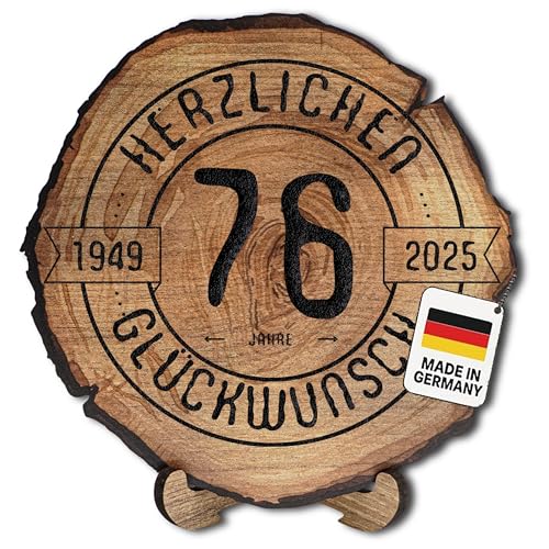 DARO Design – Baumscheibe mit Gravur für 76. Geburtstag – Geburtstags Geschenk aus Holz – Hochwertige Holz Geschenke mit Gravur ideal für Geburtstag – Dicke 6mm, Durchmesser 45cm – Made in Germany DARO Design – Baumscheibe mit Gravur für 76. Geburtstag – Geburtstags Geschenk aus Holz – Hochwertige Holz Geschenke mit Gravur ideal für Geburtstag – Dicke 6mm, Durchmesser 45cm – Made in Germany von DARO Design