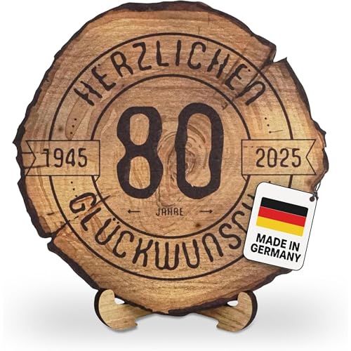 DARO Design – Baumscheibe mit Gravur für 80. Geburtstag – Geburtstags Geschenk aus Holz – Hochwertige Holz Geschenke mit Gravur ideal für Geburtstag – Dicke 6mm, Durchmesser 45cm – Made in Germany DARO Design – Baumscheibe mit Gravur für 80. Geburtstag – Geburtstags Geschenk aus Holz – Hochwertige Holz Geschenke mit Gravur ideal für Geburtstag – Dicke 6mm, Durchmesser 45cm – Made in Germany von DARO Design