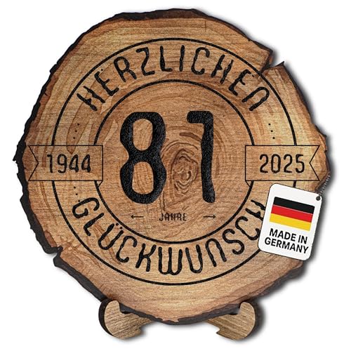 DARO Design – Baumscheibe mit Gravur für 81. Geburtstag – Geburtstags Geschenk aus Holz – Hochwertige Holz Geschenke mit Gravur ideal für Geburtstag – Dicke 6mm, Durchmesser 20cm – Made in Germany DARO Design – Baumscheibe mit Gravur für 81. Geburtstag – Geburtstags Geschenk aus Holz – Hochwertige Holz Geschenke mit Gravur ideal für Geburtstag – Dicke 6mm, Durchmesser 20cm – Made in Germany von DARO Design