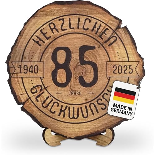DARO Design – Baumscheibe mit Gravur für 85. Geburtstag – Geburtstags Geschenk aus Holz – Hochwertige Holz Geschenke mit Gravur ideal für Geburtstag – Dicke 6mm, Durchmesser 45cm – Made in Germany DARO Design – Baumscheibe mit Gravur für 85. Geburtstag – Geburtstags Geschenk aus Holz – Hochwertige Holz Geschenke mit Gravur ideal für Geburtstag – Dicke 6mm, Durchmesser 45cm – Made in Germany von DARO Design