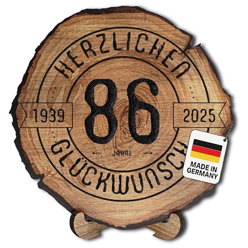 DARO Design – Baumscheibe mit Gravur für 86. Geburtstag – Geburtstags Geschenk aus Holz – Hochwertige Holz Geschenke mit Gravur ideal für Geburtstag – Dicke 6mm, Durchmesser 30cm – Made in Germany DARO Design – Baumscheibe mit Gravur für 86. Geburtstag – Geburtstags Geschenk aus Holz – Hochwertige Holz Geschenke mit Gravur ideal für Geburtstag – Dicke 6mm, Durchmesser 30cm – Made in Germany von DARO Design