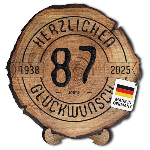 DARO Design – Baumscheibe mit Gravur für 87. Geburtstag – Geburtstags Geschenk aus Holz – Hochwertige Holz Geschenke mit Gravur ideal für Geburtstag – Dicke 6mm, Durchmesser 30cm – Made in Germany DARO Design – Baumscheibe mit Gravur für 87. Geburtstag – Geburtstags Geschenk aus Holz – Hochwertige Holz Geschenke mit Gravur ideal für Geburtstag – Dicke 6mm, Durchmesser 30cm – Made in Germany von DARO Design