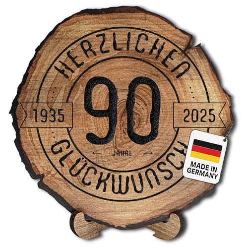 DARO Design – Baumscheibe mit Gravur für 90. Geburtstag – Geburtstags Geschenk aus Holz – Hochwertige Holz Geschenke mit Gravur ideal für Geburtstag – Dicke 6mm, Durchmesser 20cm – Made in Germany DARO Design – Baumscheibe mit Gravur für 90. Geburtstag – Geburtstags Geschenk aus Holz – Hochwertige Holz Geschenke mit Gravur ideal für Geburtstag – Dicke 6mm, Durchmesser 20cm – Made in Germany von DARO Design