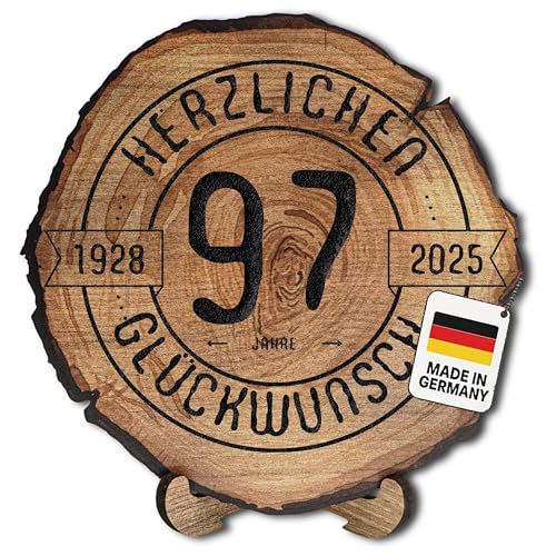 DARO Design – Baumscheibe mit Gravur für 97. Geburtstag – Geburtstags Geschenk aus Holz – Hochwertige Holz Geschenke mit Gravur ideal für Geburtstag – Dicke 6mm, Durchmesser 45cm – Made in Germany DARO Design – Baumscheibe mit Gravur für 97. Geburtstag – Geburtstags Geschenk aus Holz – Hochwertige Holz Geschenke mit Gravur ideal für Geburtstag – Dicke 6mm, Durchmesser 45cm – Made in Germany von DARO Design