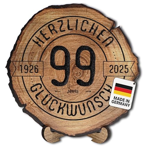 DARO Design – Baumscheibe mit Gravur für 99. Geburtstag – Geburtstags Geschenk aus Holz – Hochwertige Holz Geschenke mit Gravur ideal für Geburtstag – Dicke 6mm, Durchmesser 30cm – Made in Germany DARO Design – Baumscheibe mit Gravur für 99. Geburtstag – Geburtstags Geschenk aus Holz – Hochwertige Holz Geschenke mit Gravur ideal für Geburtstag – Dicke 6mm, Durchmesser 30cm – Made in Germany von DARO Design