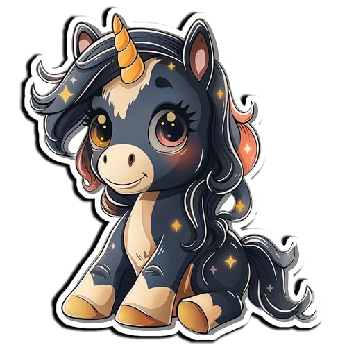 DARO Design - Bilder Kinderzimmer, 50 cm schwarzes Einhorn Bild Babyzimmer Wandbilder für Mädchen, Jungs, Jungen mit Haken aus stabilem 6mm HDF, aufhängefertig, kein Rahmen notwendig DARO Design - Bilder Kinderzimmer, 50 cm schwarzes Einhorn Bild Babyzimmer Wandbilder für Mädchen, Jungs, Jungen mit Haken aus stabilem 6mm HDF, aufhängefertig, kein Rahmen notwendig von DARO Design