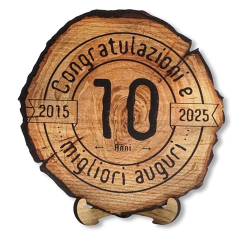 DARO Design - Holzscheibe - 10 Jahre - Größe 20cm- Geschenk zum Jubiläum, 10 Geburtstag, Jahrestag - Herzlichen Glückwunsch DARO Design - Holzscheibe - 10 Jahre - Größe 20cm- Geschenk zum Jubiläum, 10 Geburtstag, Jahrestag - Herzlichen Glückwunsch von DARO Design