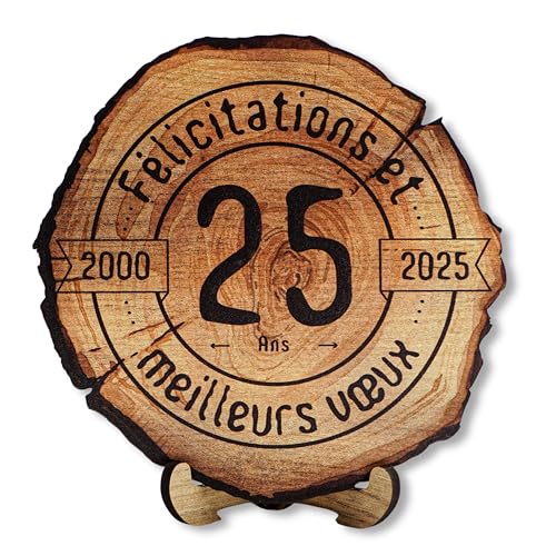 DARO Design - Holzscheibe - 25 Jahre - Größe 20cm- Geschenk zum Jubiläum, 25 Geburtstag, Jahrestag - Herzlichen Glückwunsch DARO Design - Holzscheibe - 25 Jahre - Größe 20cm- Geschenk zum Jubiläum, 25 Geburtstag, Jahrestag - Herzlichen Glückwunsch von DARO Design