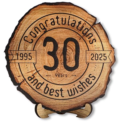 DARO Design - Holzscheibe - 30 Jahre - Größe 20cm- Geschenk zum Jubiläum, 30 Geburtstag, Jahrestag - Herzlichen Glückwunsch DARO Design - Holzscheibe - 30 Jahre - Größe 20cm- Geschenk zum Jubiläum, 30 Geburtstag, Jahrestag - Herzlichen Glückwunsch von DARO Design