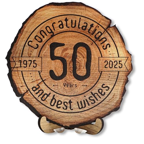 DARO Design - Holzscheibe - 50 Jahre - Größe 20cm- Geschenk zum Jubiläum, 50 Geburtstag, Jahrestag - Herzlichen Glückwunsch DARO Design - Holzscheibe - 50 Jahre - Größe 20cm- Geschenk zum Jubiläum, 50 Geburtstag, Jahrestag - Herzlichen Glückwunsch von DARO Design
