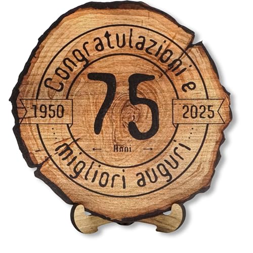 DARO Design - Holzscheibe - 75 Jahre - Größe 20cm- Geschenk zum Jubiläum, 75 Geburtstag, Jahrestag - Herzlichen Glückwunsch DARO Design - Holzscheibe - 75 Jahre - Größe 20cm- Geschenk zum Jubiläum, 75 Geburtstag, Jahrestag - Herzlichen Glückwunsch von DARO Design