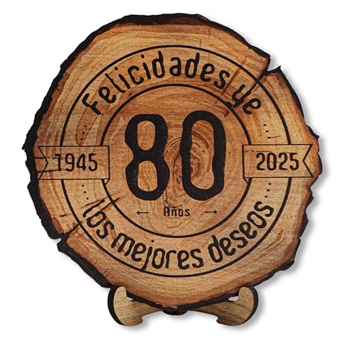 DARO Design - Holzscheibe - 80 Jahre - Größe 20cm- Geschenk zum Jubiläum, 80 Geburtstag, Jahrestag - Herzlichen Glückwunsch DARO Design - Holzscheibe - 80 Jahre - Größe 20cm- Geschenk zum Jubiläum, 80 Geburtstag, Jahrestag - Herzlichen Glückwunsch von DARO Design