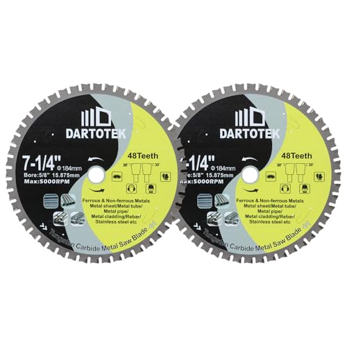 184mm TCT Sägeblätter, 48 Zähne Metalltrennscheibe Wolframkarbid bestückte Kreissäge für Eisen, Edelstahl, Nickel, Titan, Eisenmetalle und Stahlrohre,2 Stück 184mm TCT Sägeblätter, 48 Zähne Metalltrennscheibe Wolframkarbid bestückte Kreissäge für Eisen, Edelstahl, Nickel, Titan, Eisenmetalle und Stahlrohre,2 Stück von DARTOTEK