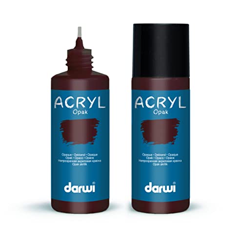 DARWI DA0220080801 Acrylfarbe in Applikatorflasche, schokoladenbraun, 80 ml von DARWI