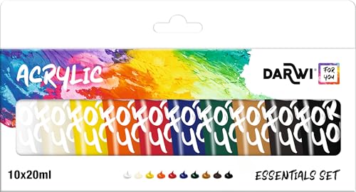 Darwi For You DF5150010K01C - Essentials Set Acrylfarbe 10x20 ml Tube, sortierte Farben, 1 Set Darwi For You DF5150010K01C - Essentials Set Acrylfarbe 10x20 ml Tube, sortierte Farben, 1 Set von DARWI