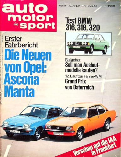 Echte, historische Zeitschrift von 1975 - Auto Motor Sport AMS Autozeitung 18/1975 - Personalisiertes Geschenk 50. Geburtstag für Männer - Original aus dem Jahr 1975 - Die Geschenkidee für den Mann von DAS GEBURTSTAGSGESCHENK HISTORISCHE ZEITSCHRIFTEN