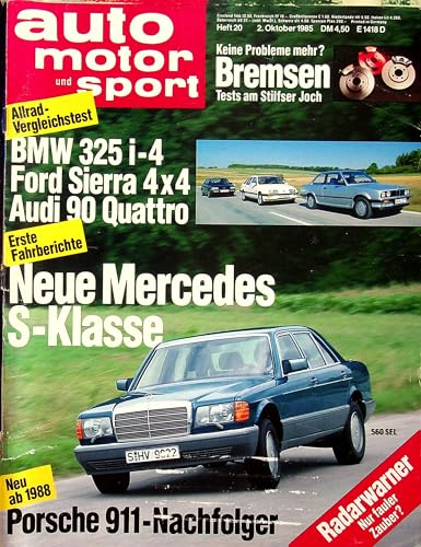 Echte, historische Zeitschrift von 1985 - Garantiert 40 Jahre alt - Personalisiertes Geschenk 40. Geburtstag Mann - Original aus Jahr 1985 - Die Geschenkidee für Männer - Auto Motor Sport 20/1985 Echte, historische Zeitschrift von 1985 - Garantiert 40 Jahre alt - Personalisiertes Geschenk 40. Geburtstag Mann - Original aus Jahr 1985 - Die Geschenkidee für Männer - Auto Motor Sport 20/1985 von DAS GEBURTSTAGSGESCHENK HISTORISCHE ZEITSCHRIFTEN