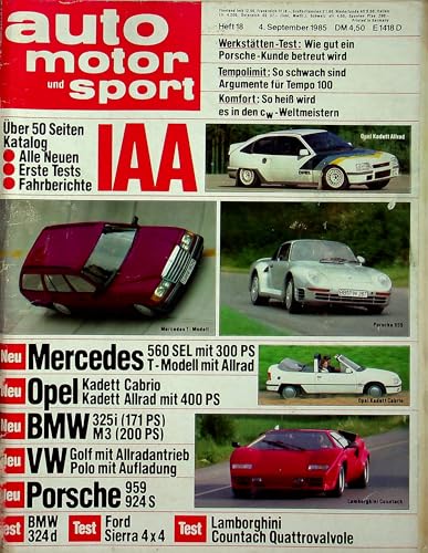 Echte, historische Zeitschrift von 1985 - Garantiert 40 Jahre alt - Personalisiertes Geschenk 40. Geburtstag Mann - Original aus dem Jahr 1985 - Die Geschenkidee für Männer - Auto Motor Sport 18/1985 von DAS GEBURTSTAGSGESCHENK HISTORISCHE ZEITSCHRIFTEN