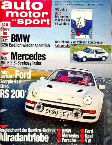 Echte, historische Zeitschrift von 1985 - Garantiert 40 Jahre alt - Personalisiertes Geschenk 40. Geburtstag Mann - Original aus dem Jahr 1985 - Die Geschenkidee für Männer - Auto Motor Sport 19/1985 Echte, historische Zeitschrift von 1985 - Garantiert 40 Jahre alt - Personalisiertes Geschenk 40. Geburtstag Mann - Original aus dem Jahr 1985 - Die Geschenkidee für Männer - Auto Motor Sport 19/1985 von DAS GEBURTSTAGSGESCHENK HISTORISCHE ZEITSCHRIFTEN