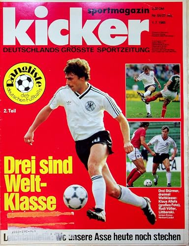 Echte, historische Zeitschrift von 1985 - Garantiert 40 Jahre alt - Personalisiertes Geschenk 40. Geburtstag Mann - Original aus dem Jahr 1985 - Die Geschenkidee für Männer - Kicker 54/1985 von DAS GEBURTSTAGSGESCHENK HISTORISCHE ZEITSCHRIFTEN