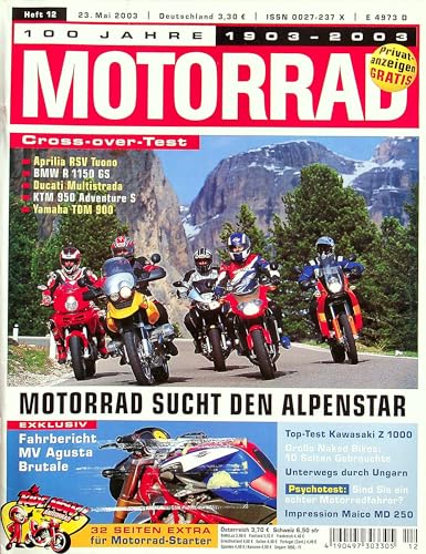 Echte, historische Zeitschrift von 2003 - Garantiert 22 Jahre alt - Personalisiertes Geschenk 22. Geburtstag Mann - Original aus dem Jahr 2003 - Die Geschenkidee für Männer - Motorrad 12/2003 Echte, historische Zeitschrift von 2003 - Garantiert 22 Jahre alt - Personalisiertes Geschenk 22. Geburtstag Mann - Original aus dem Jahr 2003 - Die Geschenkidee für Männer - Motorrad 12/2003 von DAS GEBURTSTAGSGESCHENK HISTORISCHE ZEITSCHRIFTEN