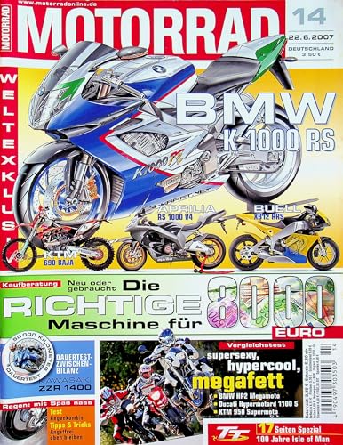 Echte, historische Zeitschrift von 2007 - Garantiert 18 Jahre alt - Personalisiertes Geschenk 18. Geburtstag Junge - Original aus dem Jahr 2007 - Die Geschenkidee für Männer - Motorrad 14/2007 von DAS GEBURTSTAGSGESCHENK HISTORISCHE ZEITSCHRIFTEN