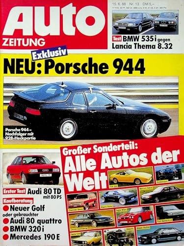 Echte, historische Zeitschrift von Mitte Juni 1988 - Autozeitung 13/1988 - Personalisiertes Geschenk zum 37. Geburtstag für Männer - Original aus 1988 - Die Geschenkidee für Frau und Mann Echte, historische Zeitschrift von Mitte Juni 1988 - Autozeitung 13/1988 - Personalisiertes Geschenk zum 37. Geburtstag für Männer - Original aus 1988 - Die Geschenkidee für Frau und Mann von DAS GEBURTSTAGSGESCHENK HISTORISCHE ZEITSCHRIFTEN