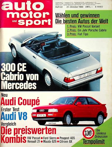 Echte, historische Zeitschrift von Mitte Oktober 1988 - AMS 22/1988 - Personalisiertes Geschenk zum 37. Geburtstag für Männer - Original aus dem Jahr 1988 - Die Geschenkidee für Frau und Mann Echte, historische Zeitschrift von Mitte Oktober 1988 - AMS 22/1988 - Personalisiertes Geschenk zum 37. Geburtstag für Männer - Original aus dem Jahr 1988 - Die Geschenkidee für Frau und Mann von DAS GEBURTSTAGSGESCHENK HISTORISCHE ZEITSCHRIFTEN