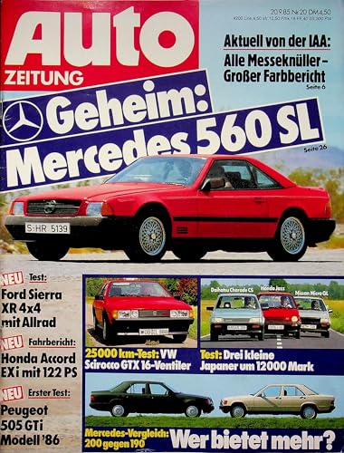 Echte, historische Zeitschrift von Mitte September 1985 - Autozeitung 20/1985 - Personalisiertes Geschenk zum 40. Geburtstag für Männer - Original aus 1985 - Die Geschenkidee für Frau und Mann Echte, historische Zeitschrift von Mitte September 1985 - Autozeitung 20/1985 - Personalisiertes Geschenk zum 40. Geburtstag für Männer - Original aus 1985 - Die Geschenkidee für Frau und Mann von DAS GEBURTSTAGSGESCHENK HISTORISCHE ZEITSCHRIFTEN